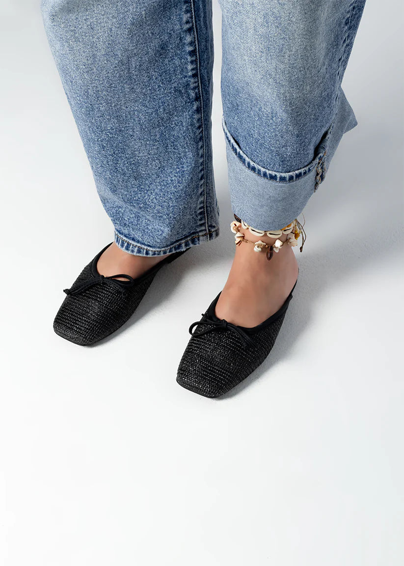 Black woven Andrea slip on