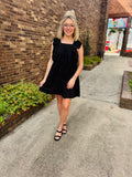 Black Ruffle Accent Dress