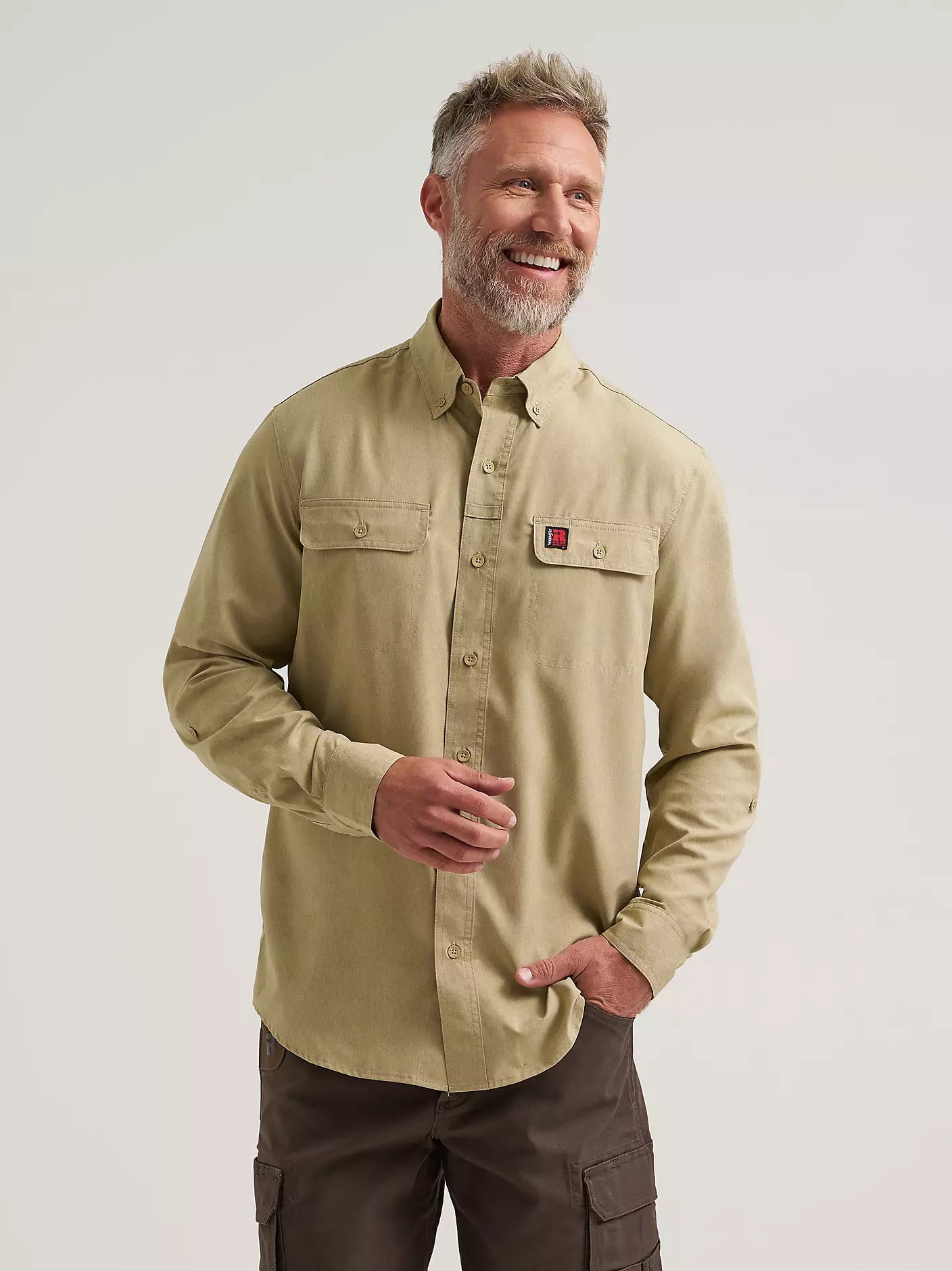 Wrangler lightweight vented work shirt - khaki