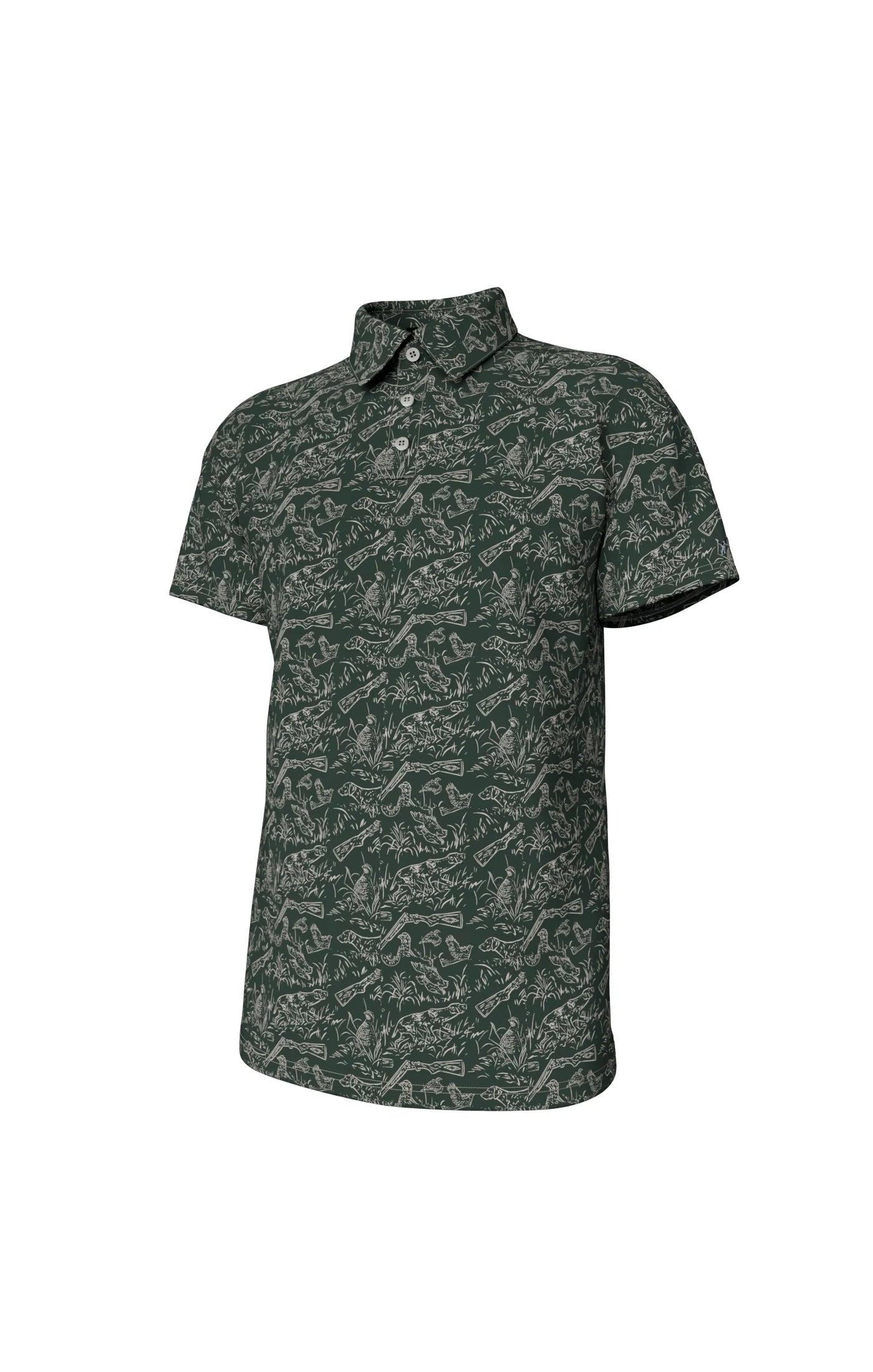 Pointer Pattern Performance Polo Duck Green