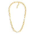Chain link necklace featuring pearls