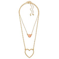 Layered chain link necklace featuring hearts