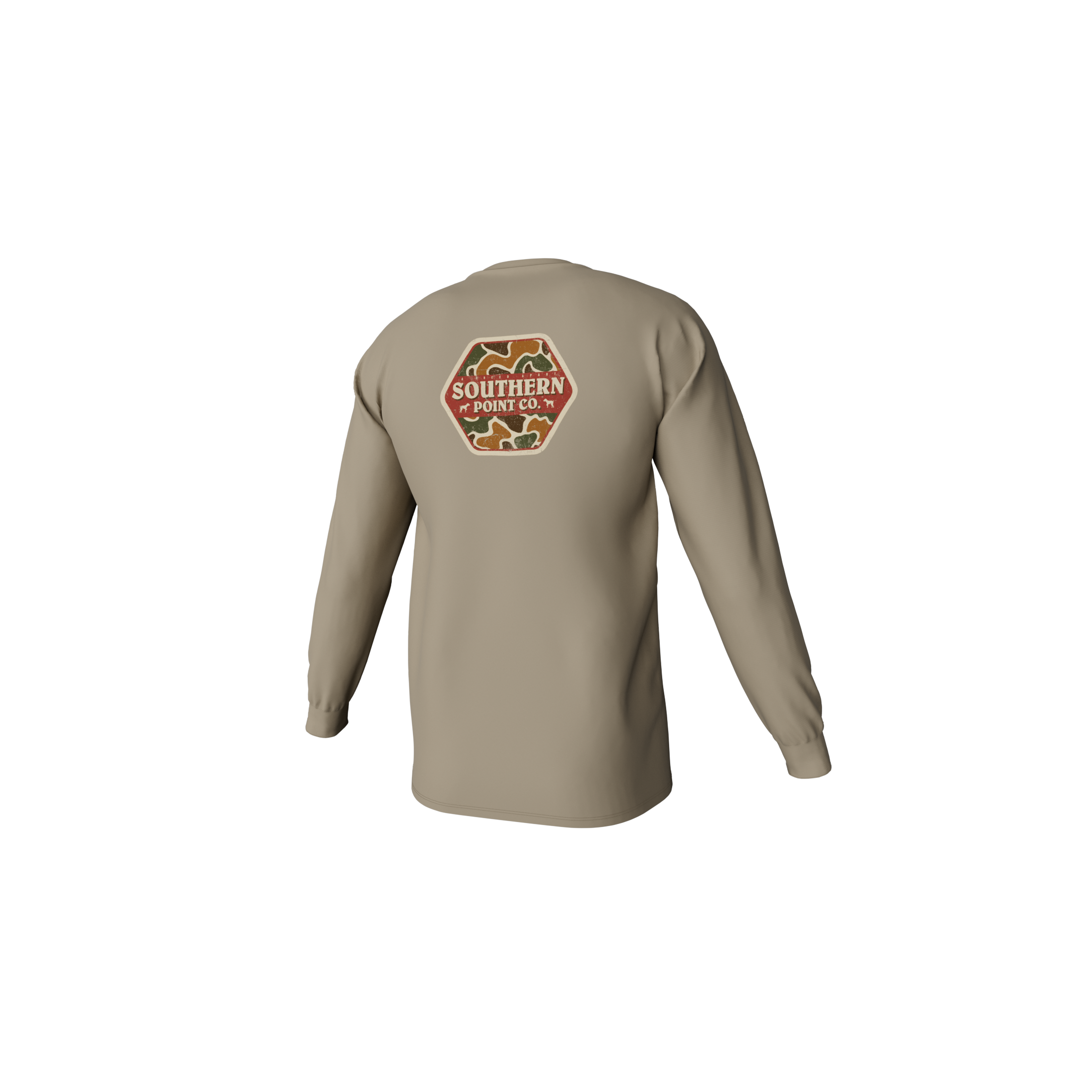 Camo Logo LS Pocket Tee Sandstone