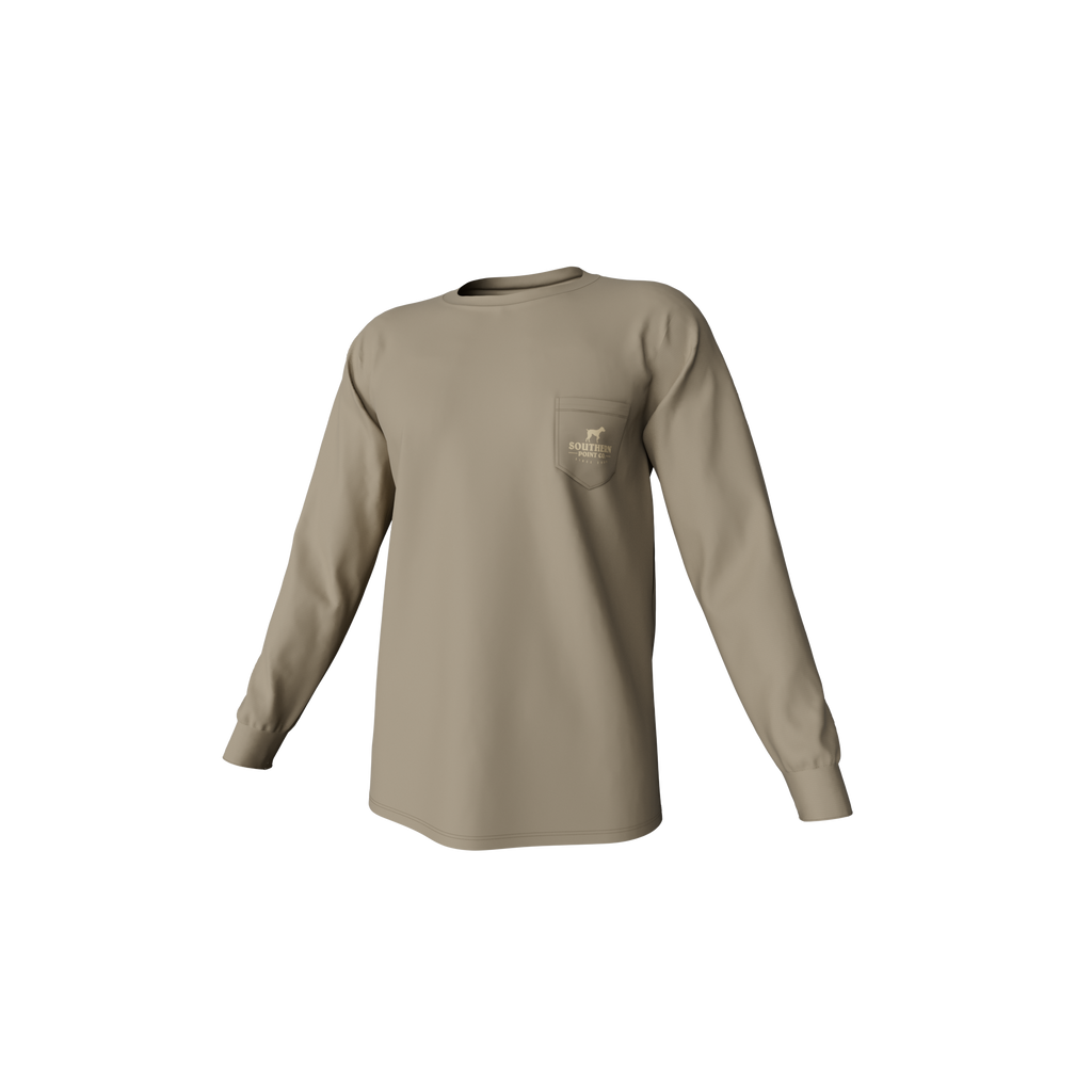 Camo Logo LS Pocket Tee Sandstone