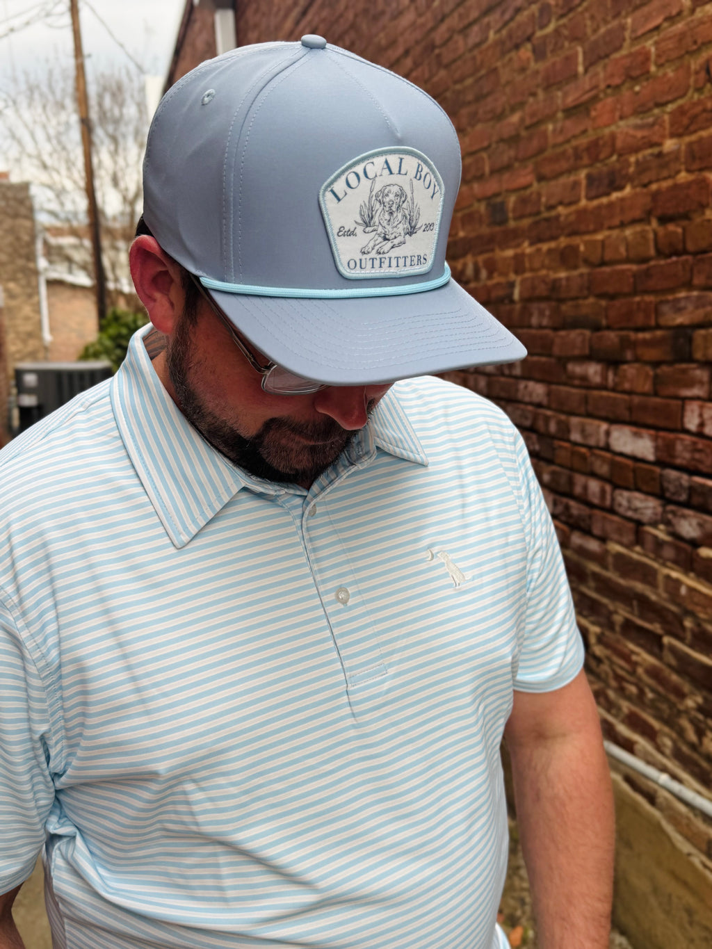 Plams Polo Aqua/White