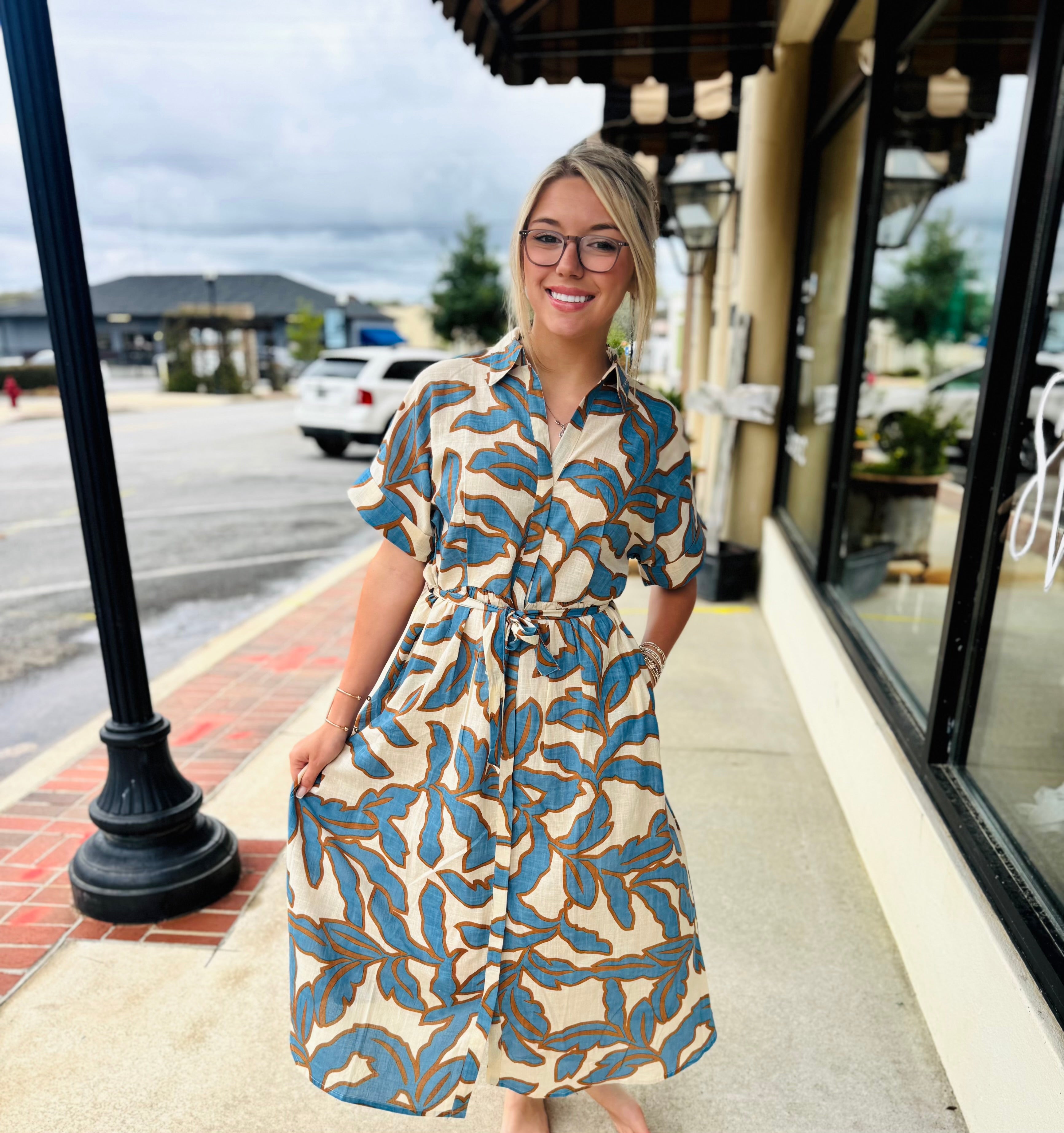 Azure Blue Cotton Dress