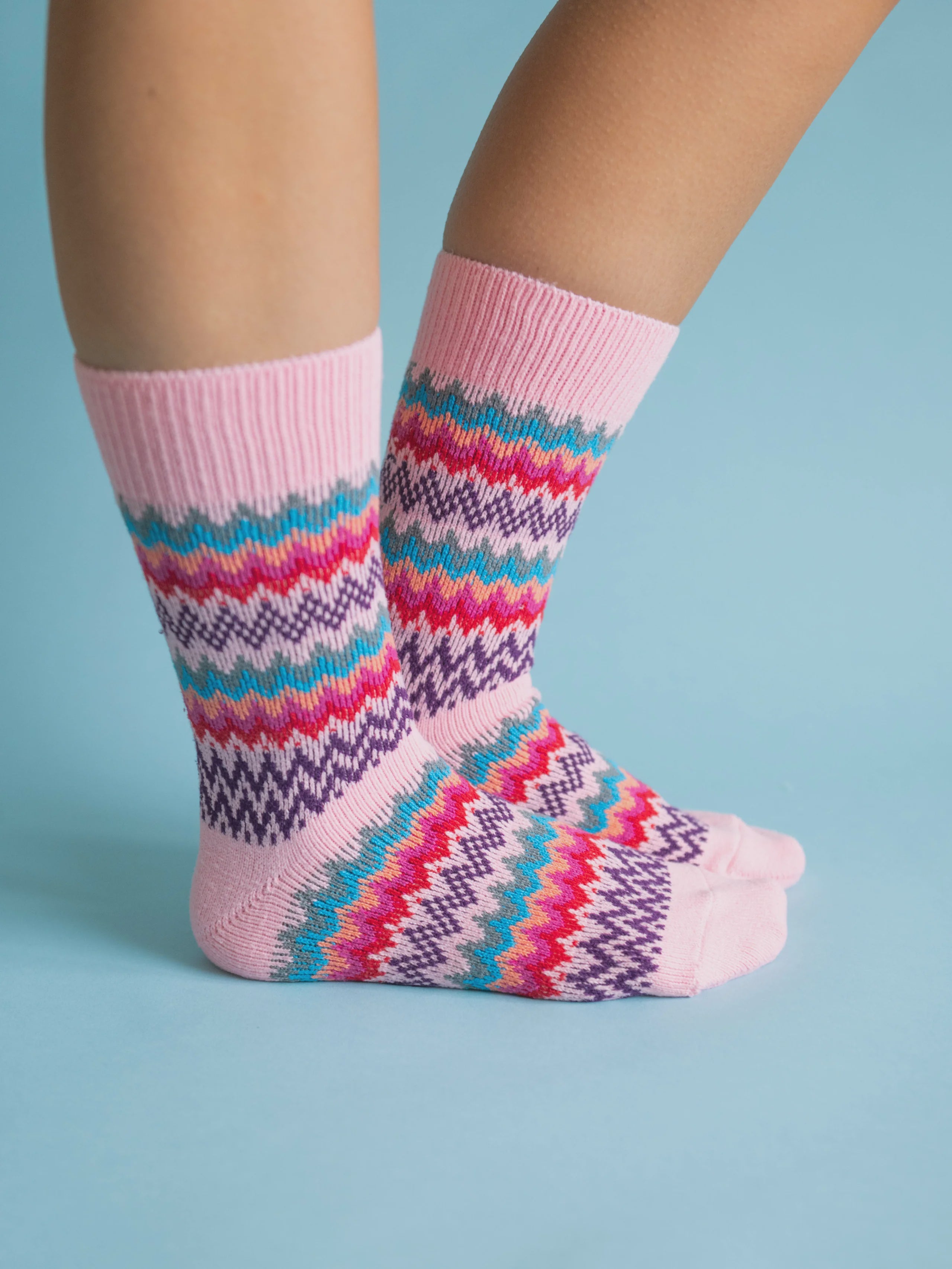 Weekend Zig Zag Crew Pink Multi