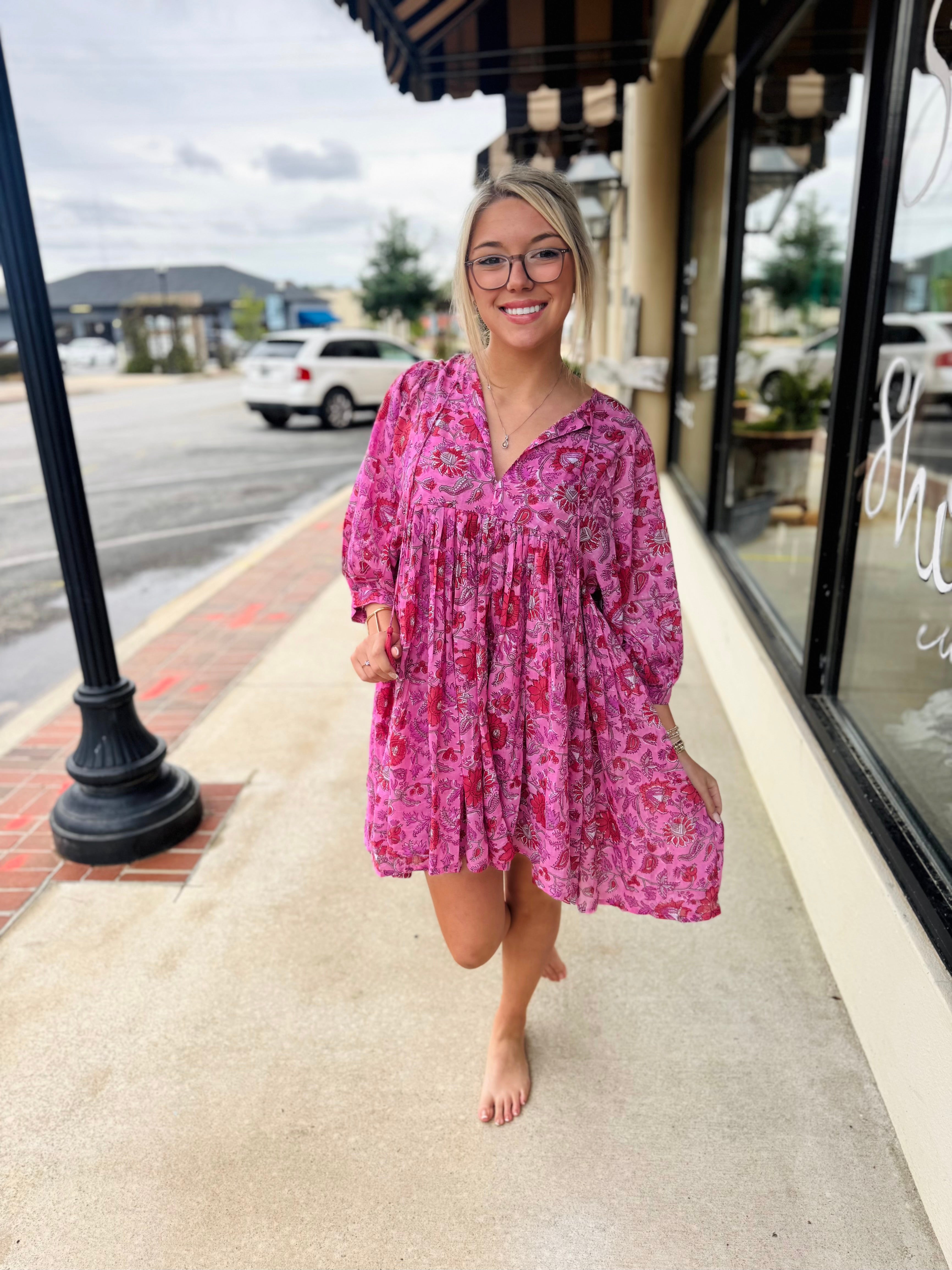 Raya Mini Dress - Pink/Multi
