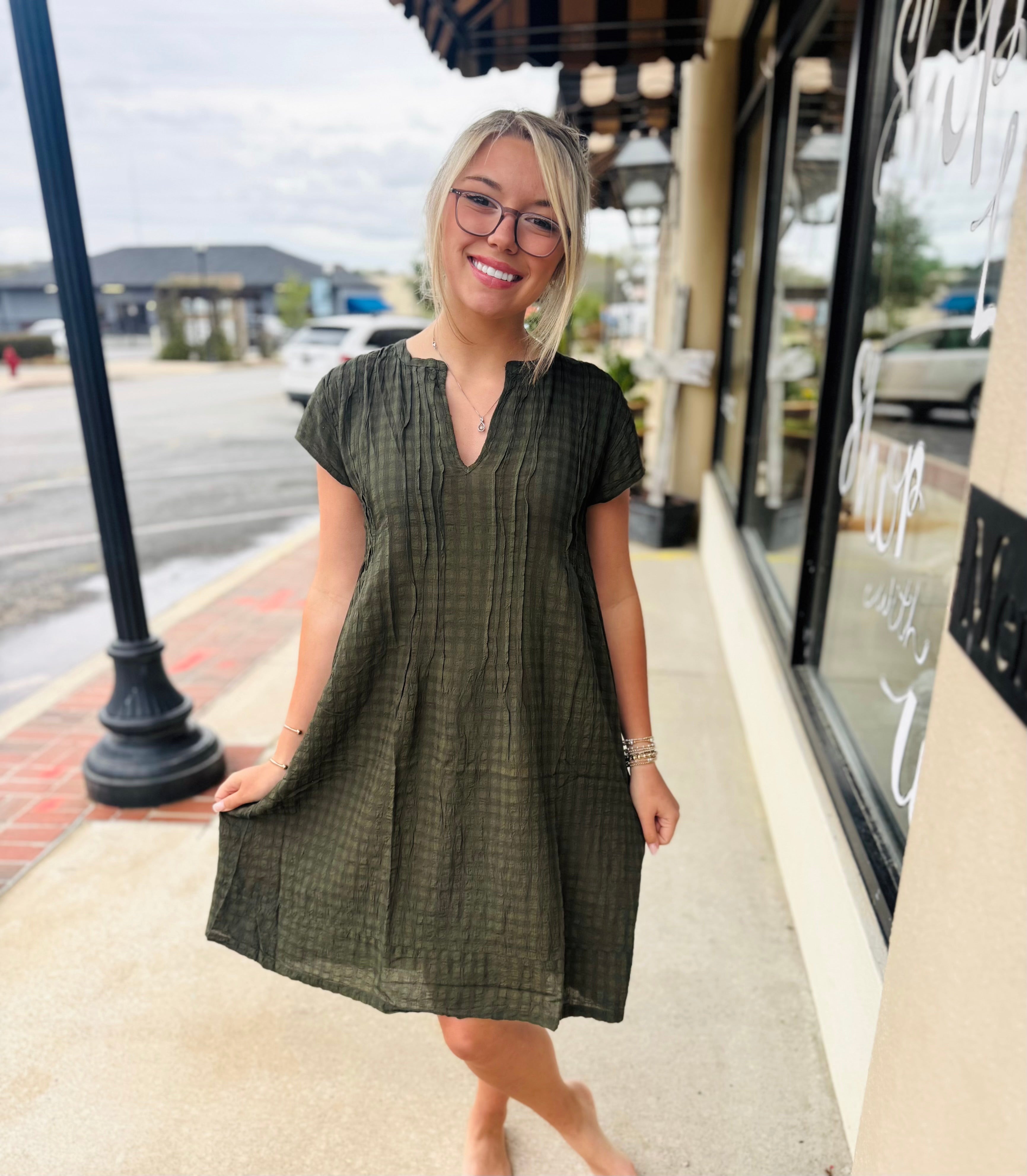 Aya Dobby Dress Olive