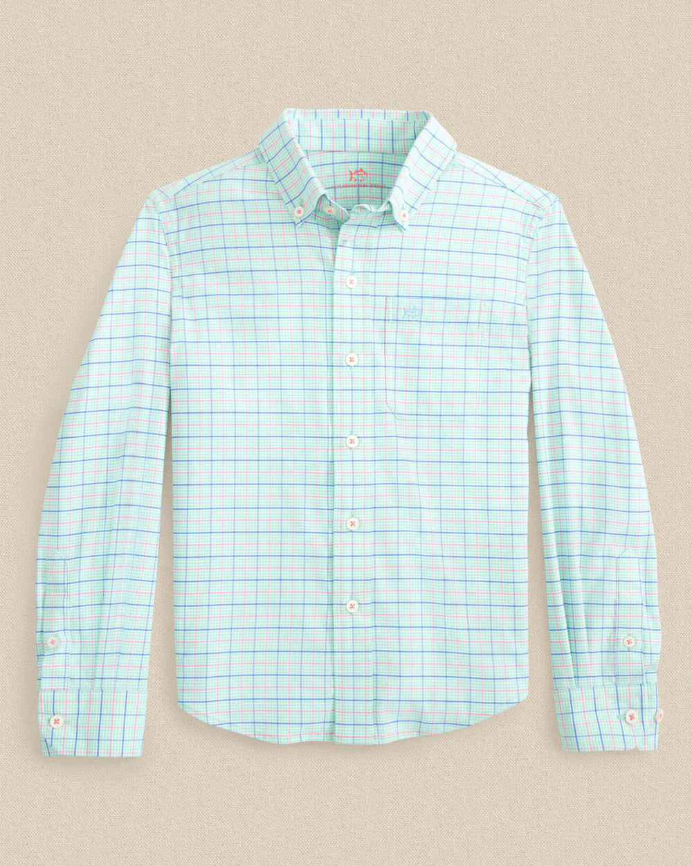 Youth LS Coastal Breeze Edisto Island Plaid Sportshirt
