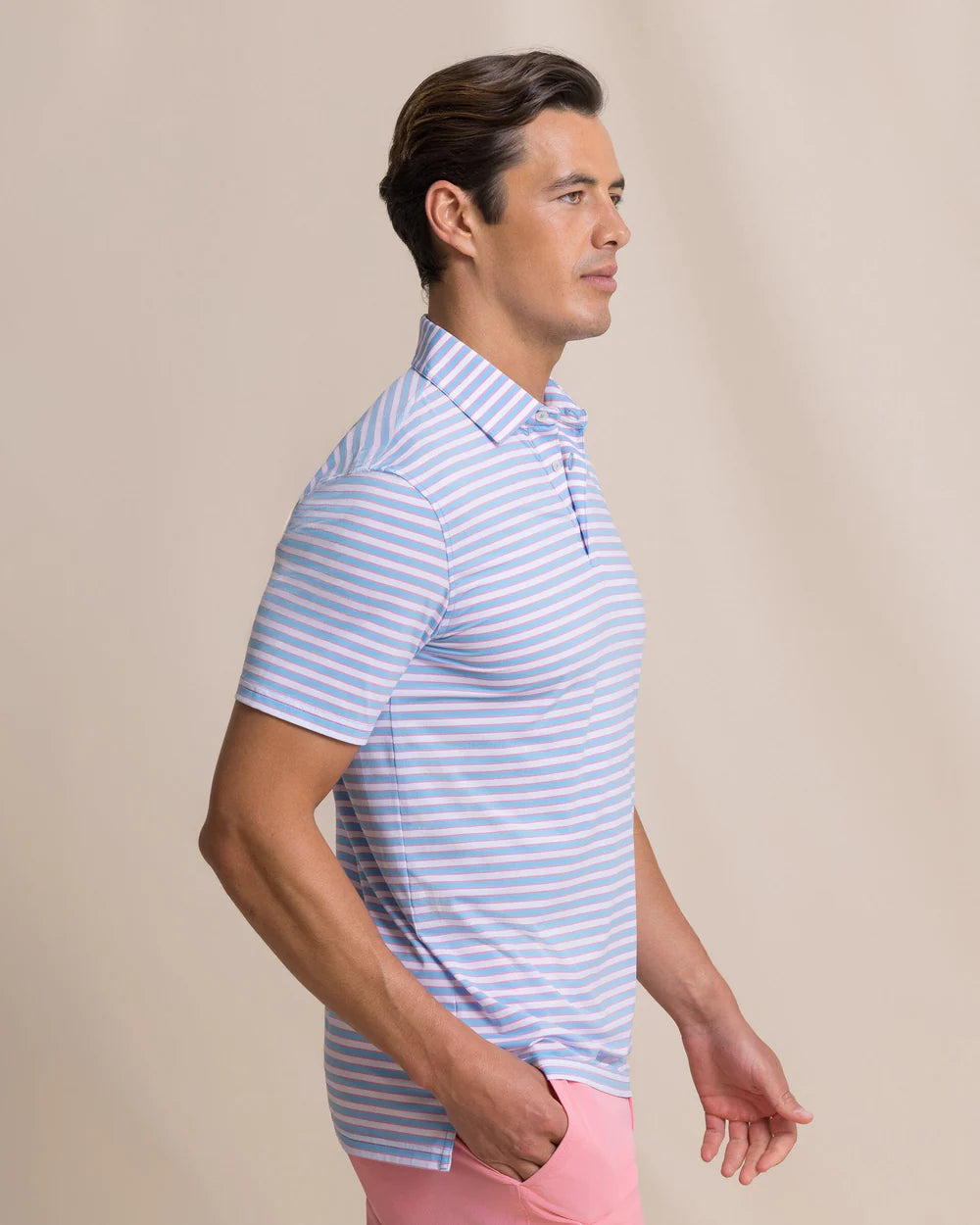 SS Coastal Breeze Water Way Strip Polo