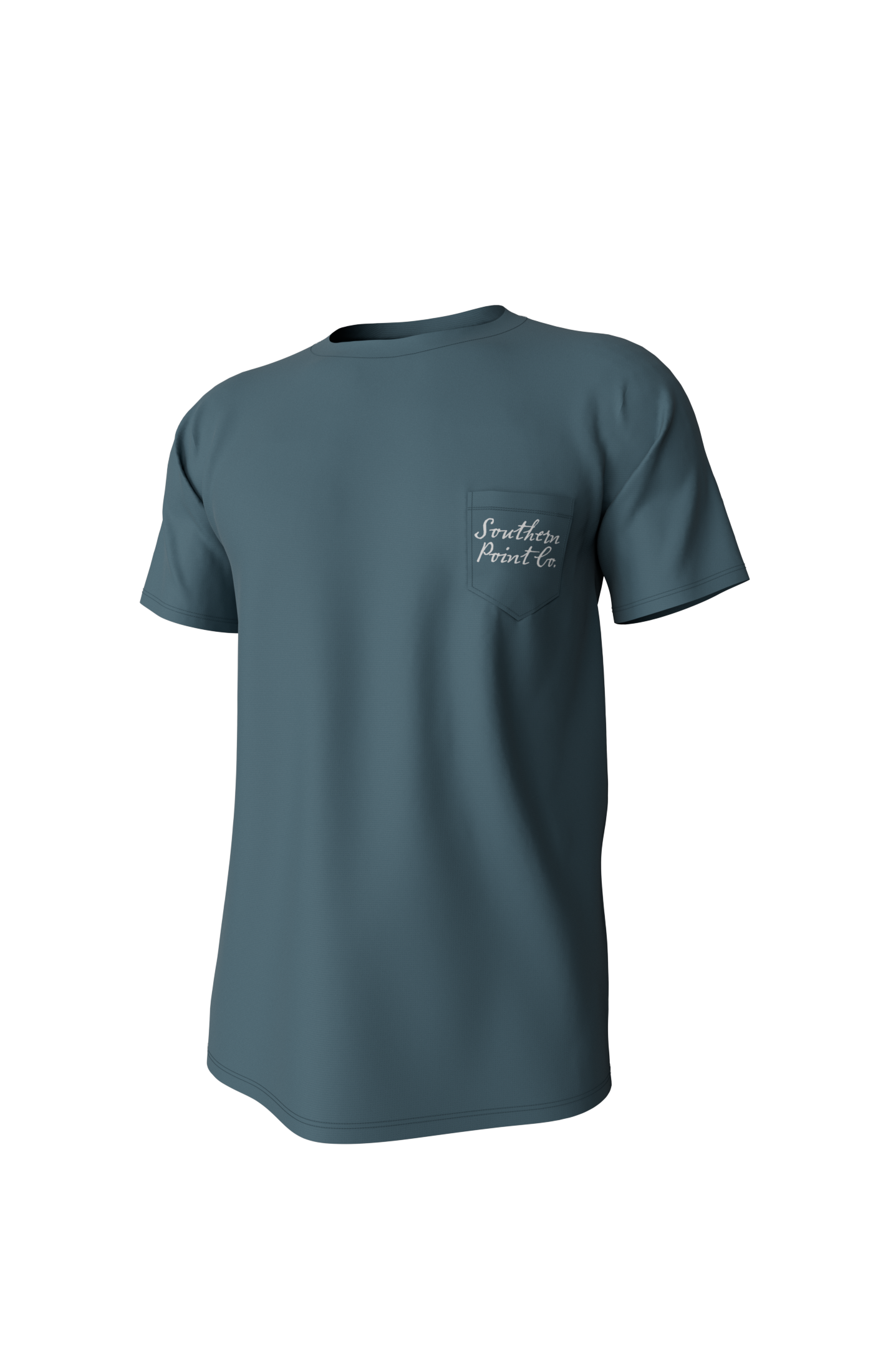 Cupped ducks ss pocket tee mallard blue