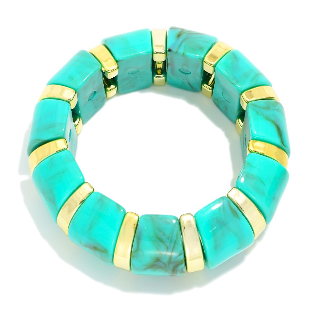 Marbled Acetate & Metal Tone Bracelet