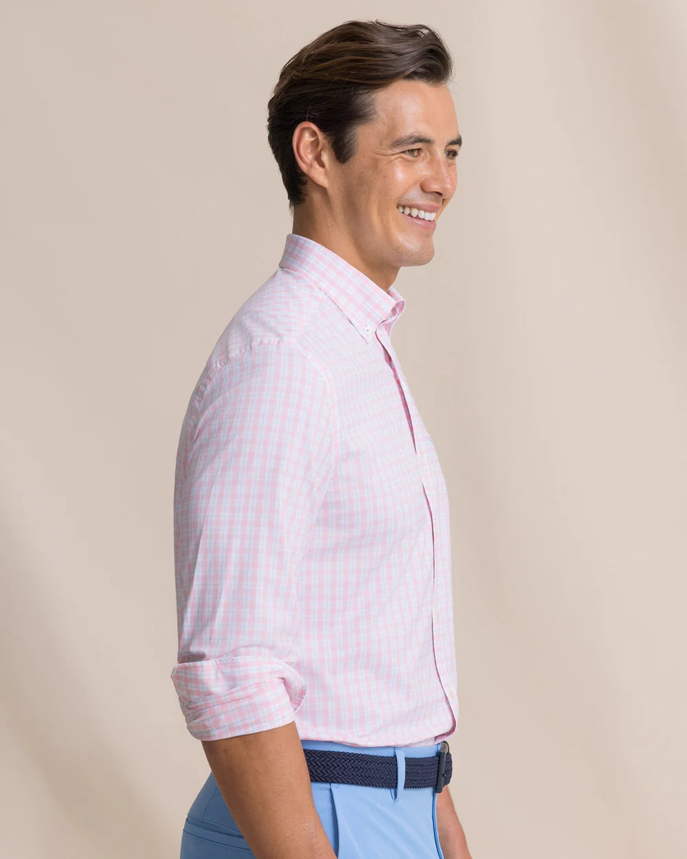 LS Coastal Breeze Precheck Plaid Sportshirt