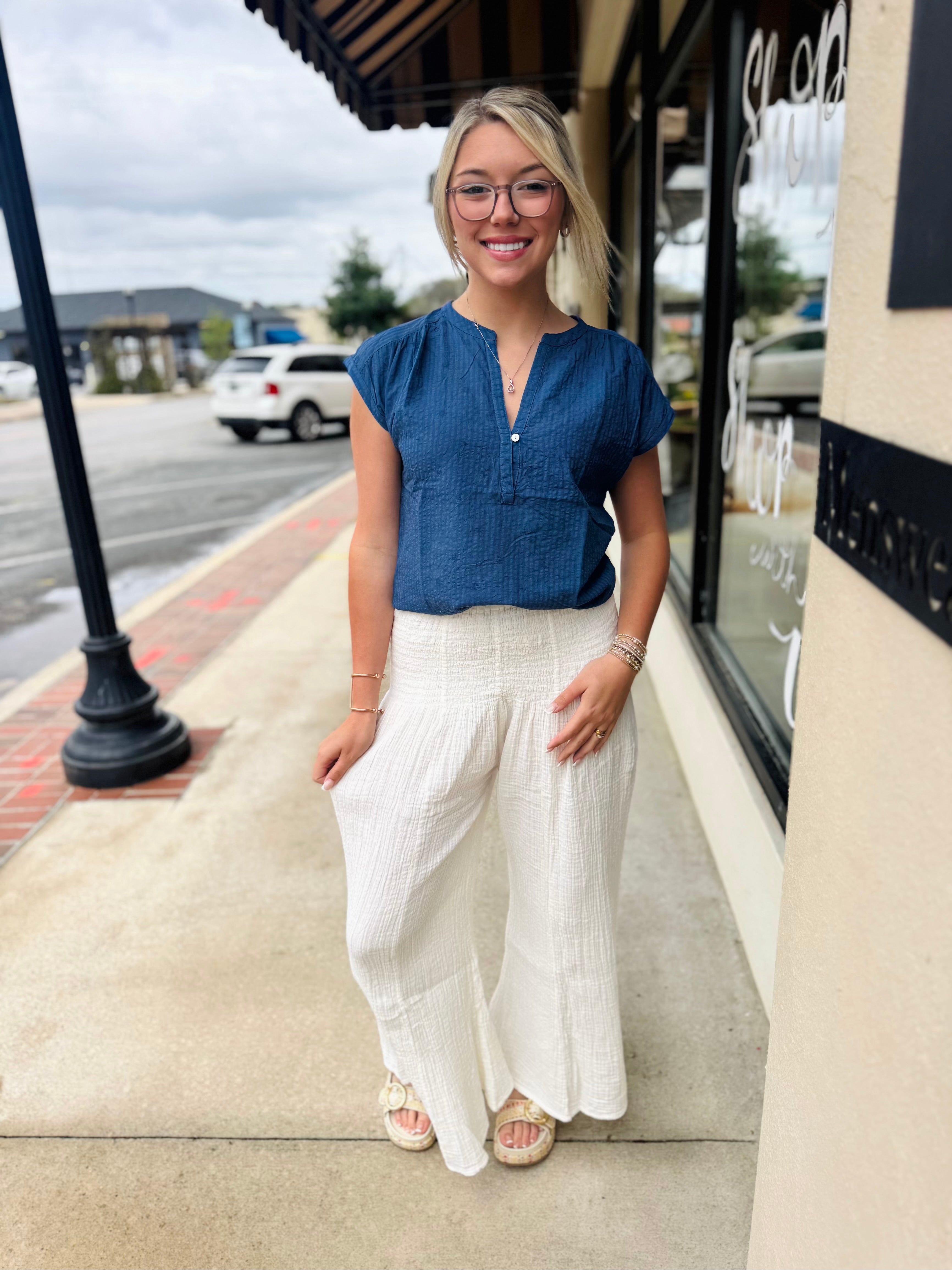 Apra Double Cotton White Pants