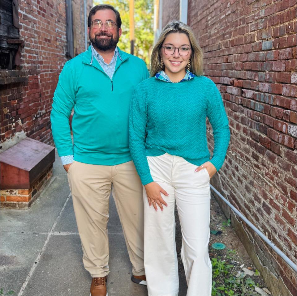 M LS Schooner Quarter Zip Spruce Shade