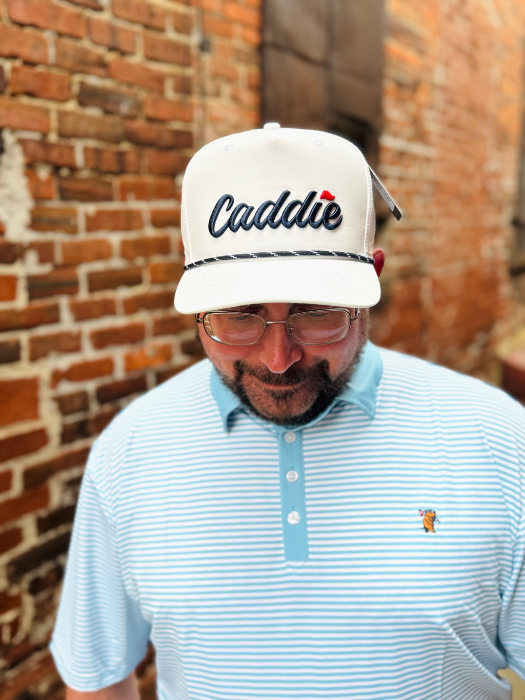 Caddie Performance Rope Hat White/Navy