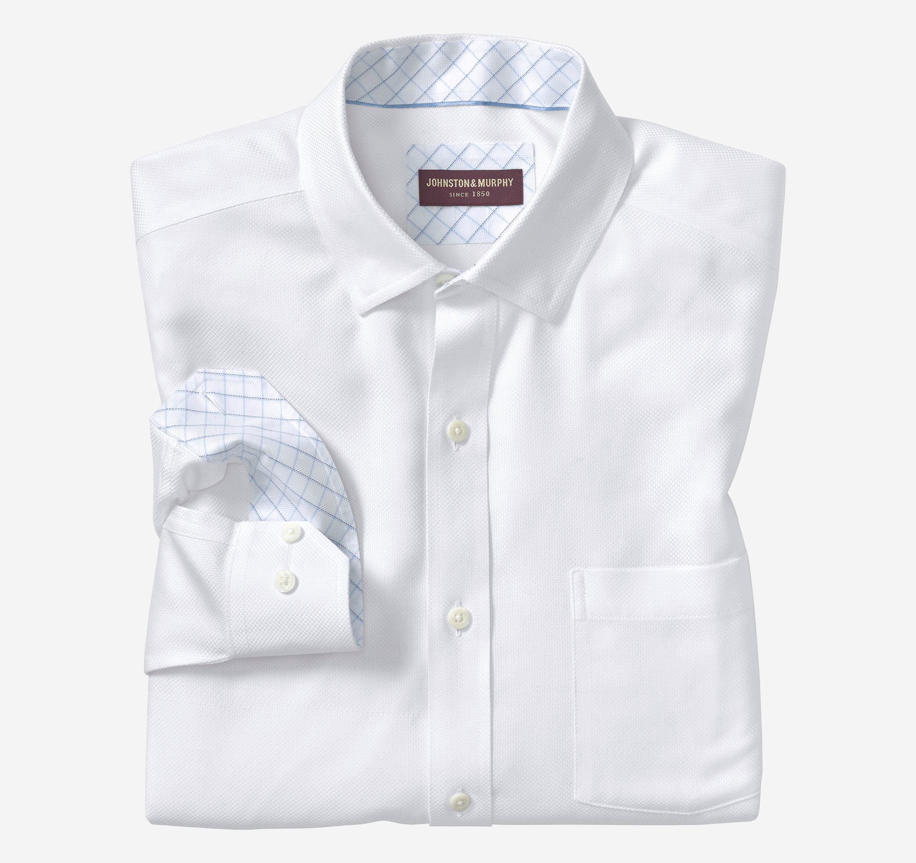 Solid Birdseye Button Down White