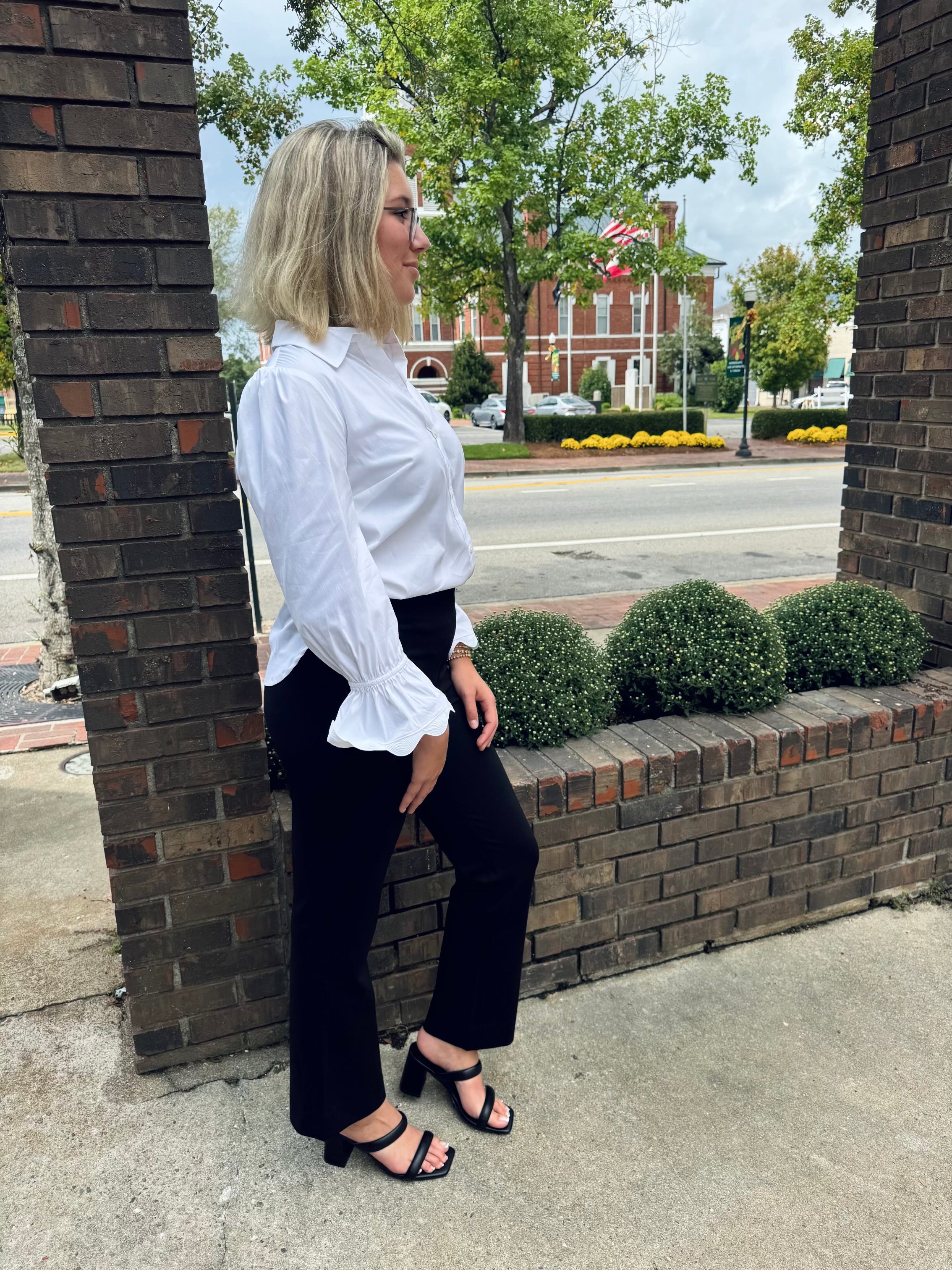 Lilly Christabel Ponte Crop Flare Noir