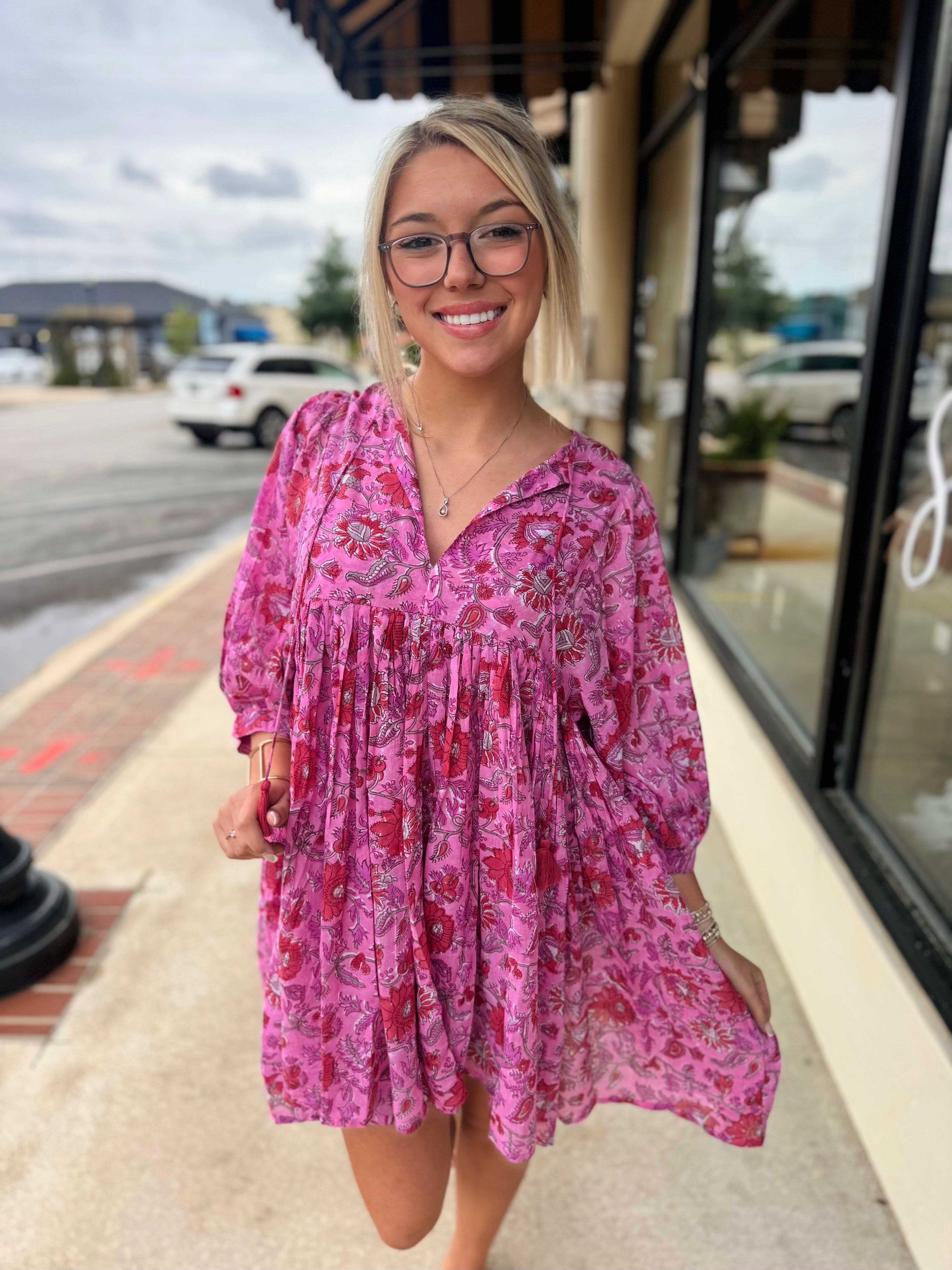 Raya Mini Dress - Pink/Multi