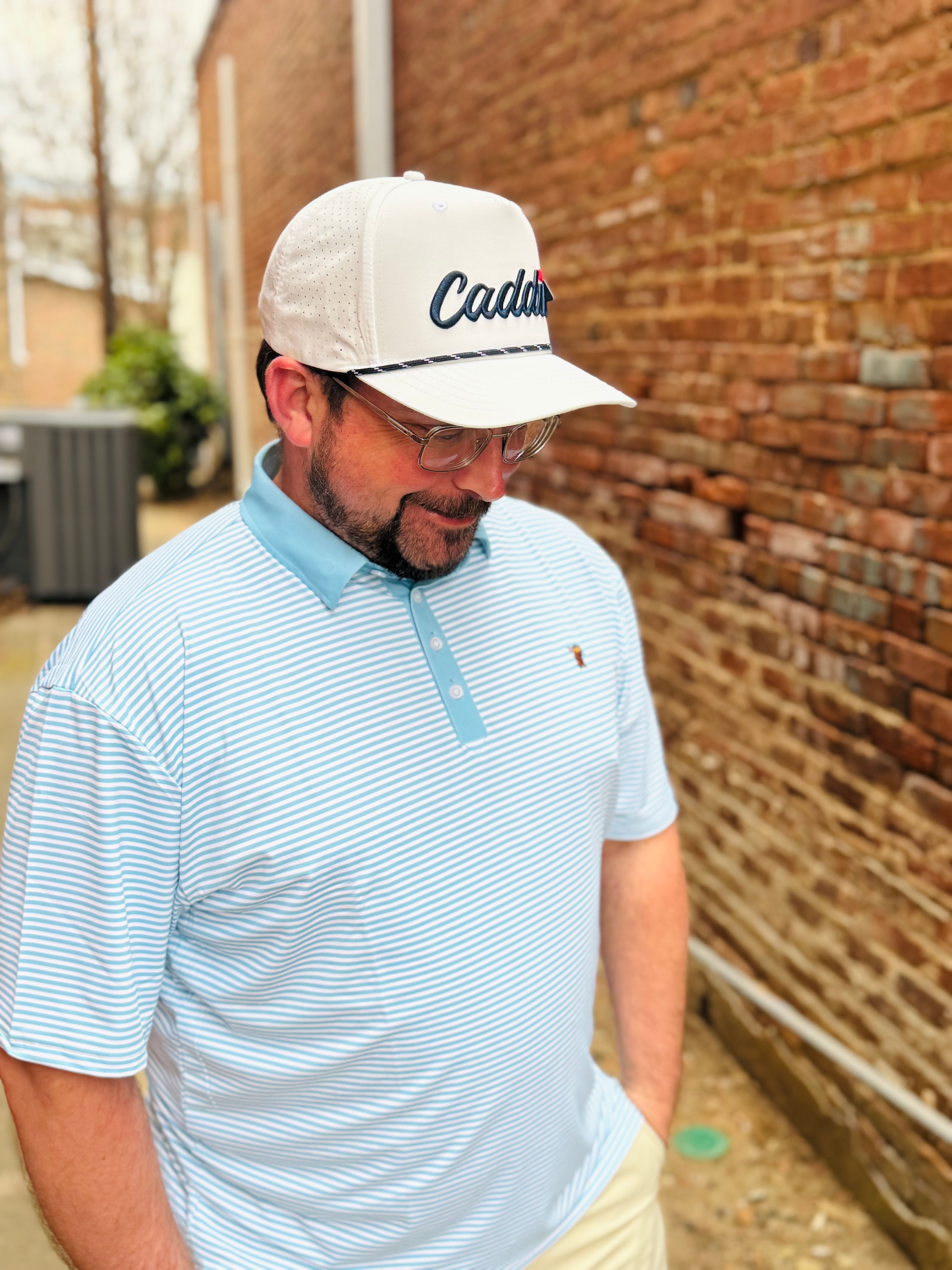 Caddie Performance Rope Hat White/Navy
