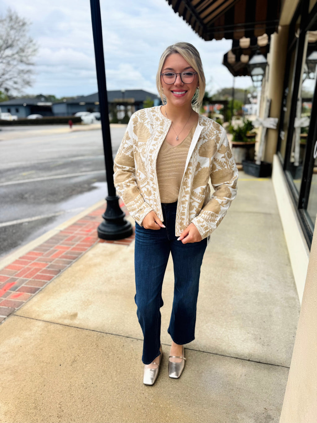 White/Beige Embroidered Jacket