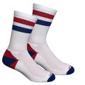 Double Up Sport Crew- White/Red/Blue
