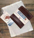 Credit Card Wallet with window Amber Brown Dog
