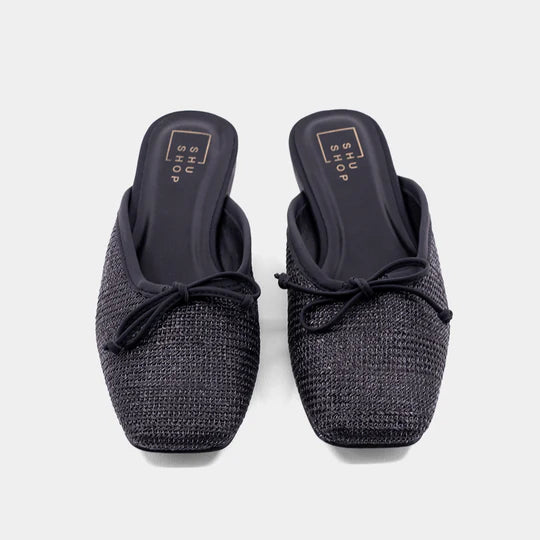 Black woven Andrea slip on