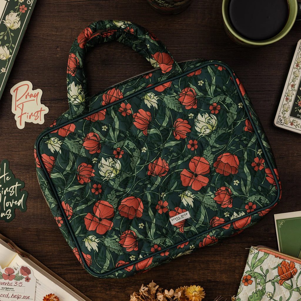 Quilted bible cover - Morris green
