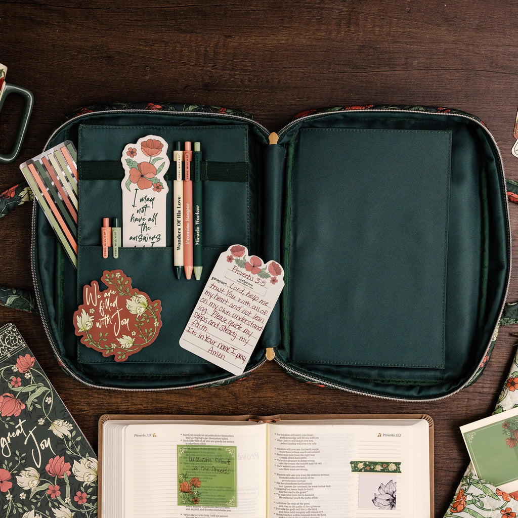 Quilted bible cover - Morris green