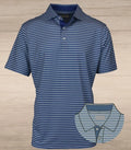 Miller Stripe Perf. Polo - Blues & Tan
