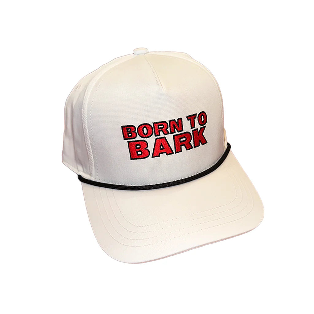 Born To Bark 5 Panel Perf Hat- White