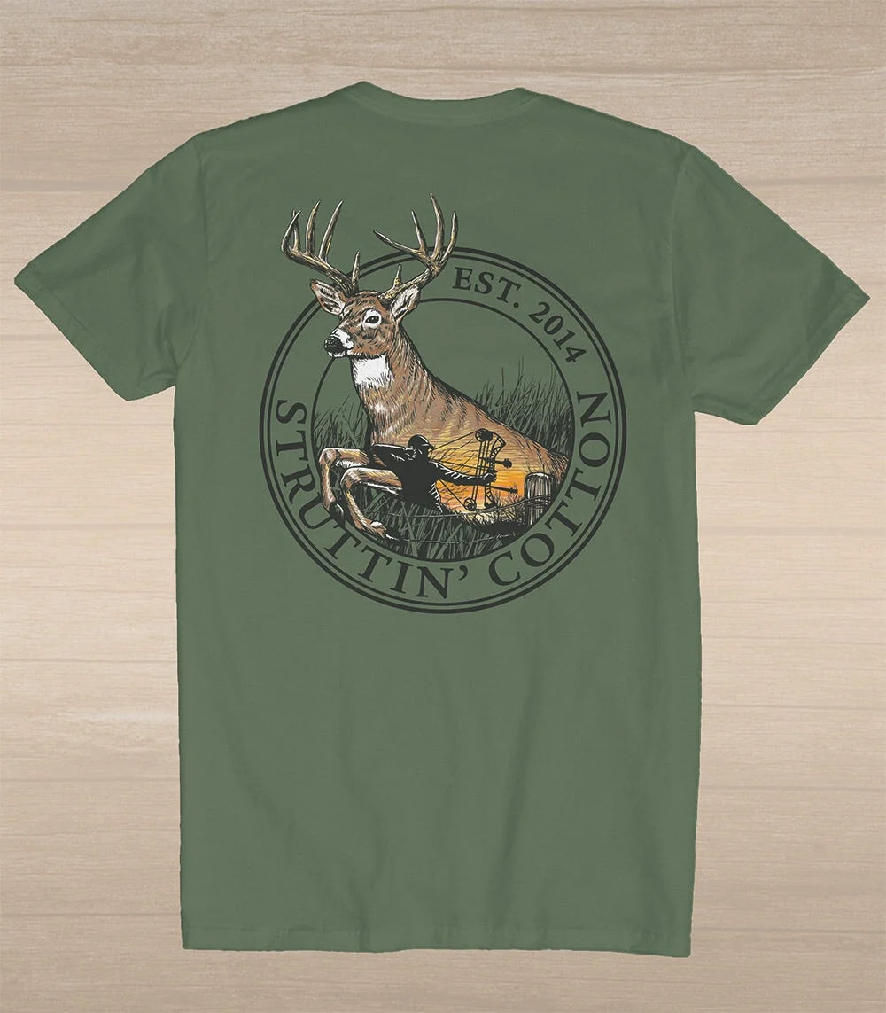 Bow Hunt Scene SS Tee - Sage
