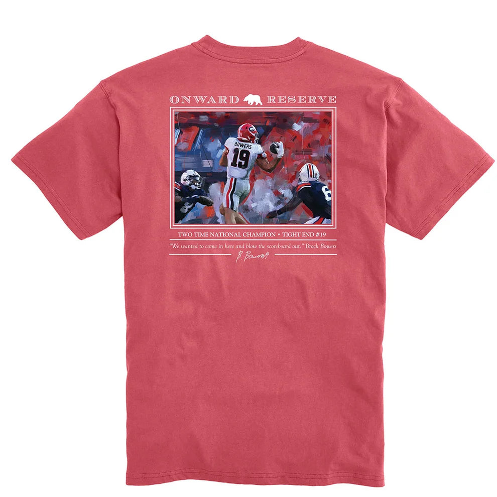 UGA Brock Bowers Tee - Washed Red