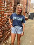 LG Graphic Cropped Tee Arch Jade China Blue