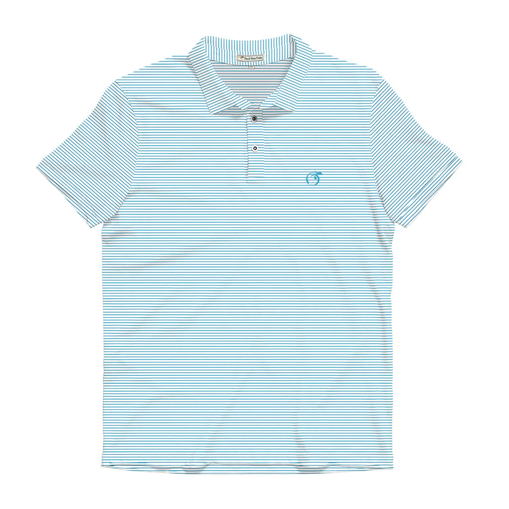 Heathered Drift Perf Polo- Horizon Blue