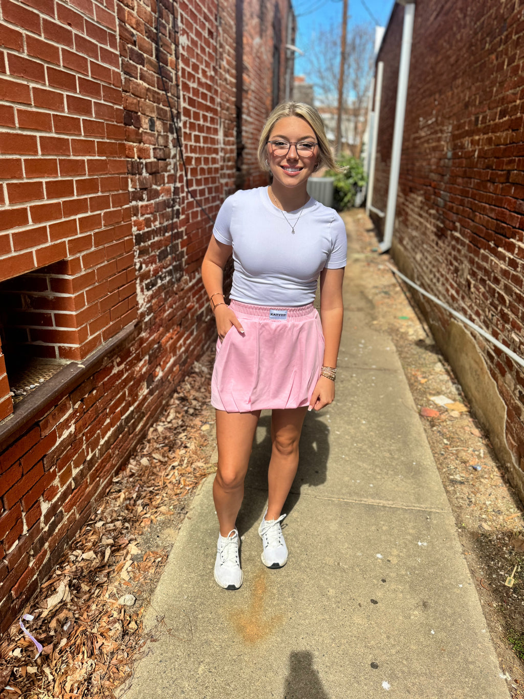 Bubble Scuba Skirt -Pink