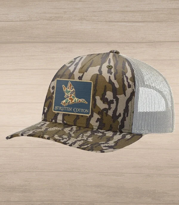 Old School Mallard Patch Bottomlands Khaki Trucker