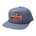 Flag Badge LP Rope Hat Stone Blue