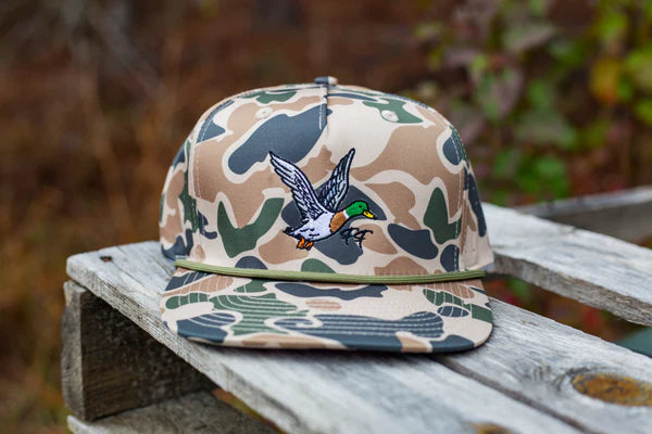 Flying Mallard Camo 5panel perf hat
