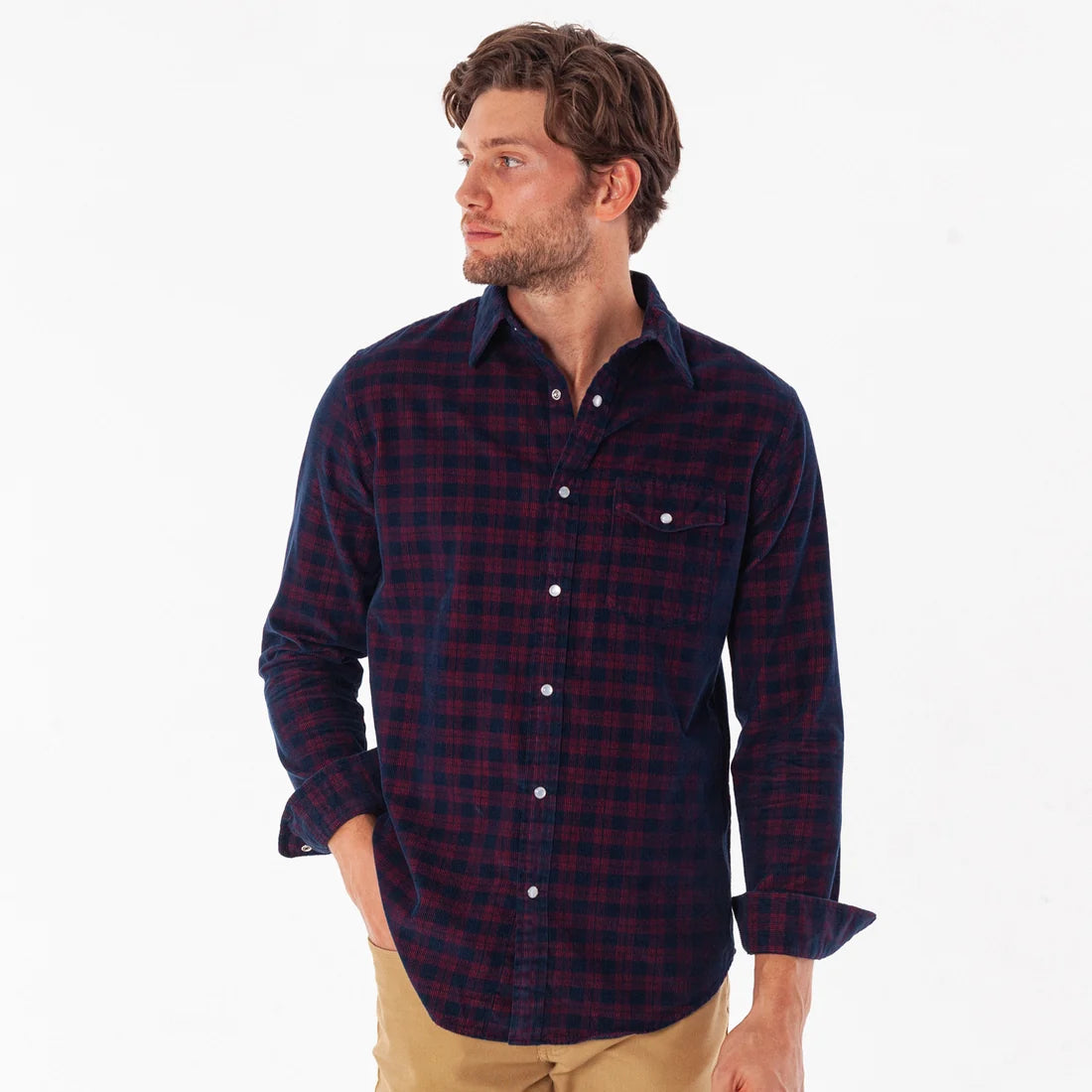 Corduroy Pearl Snap Long Sleeve