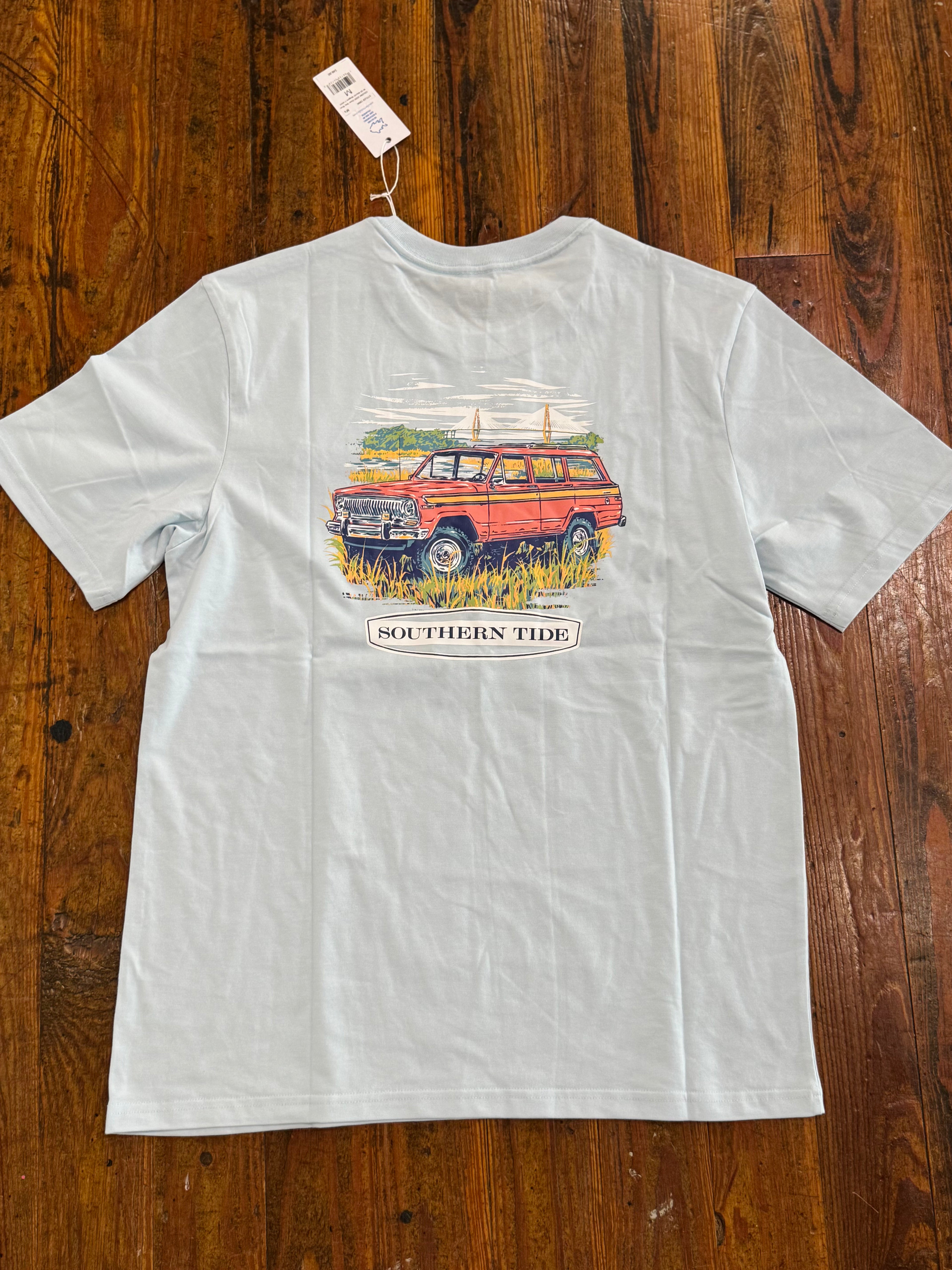 M SS Marsh Wagon T-shirt-Clear Day Blue
