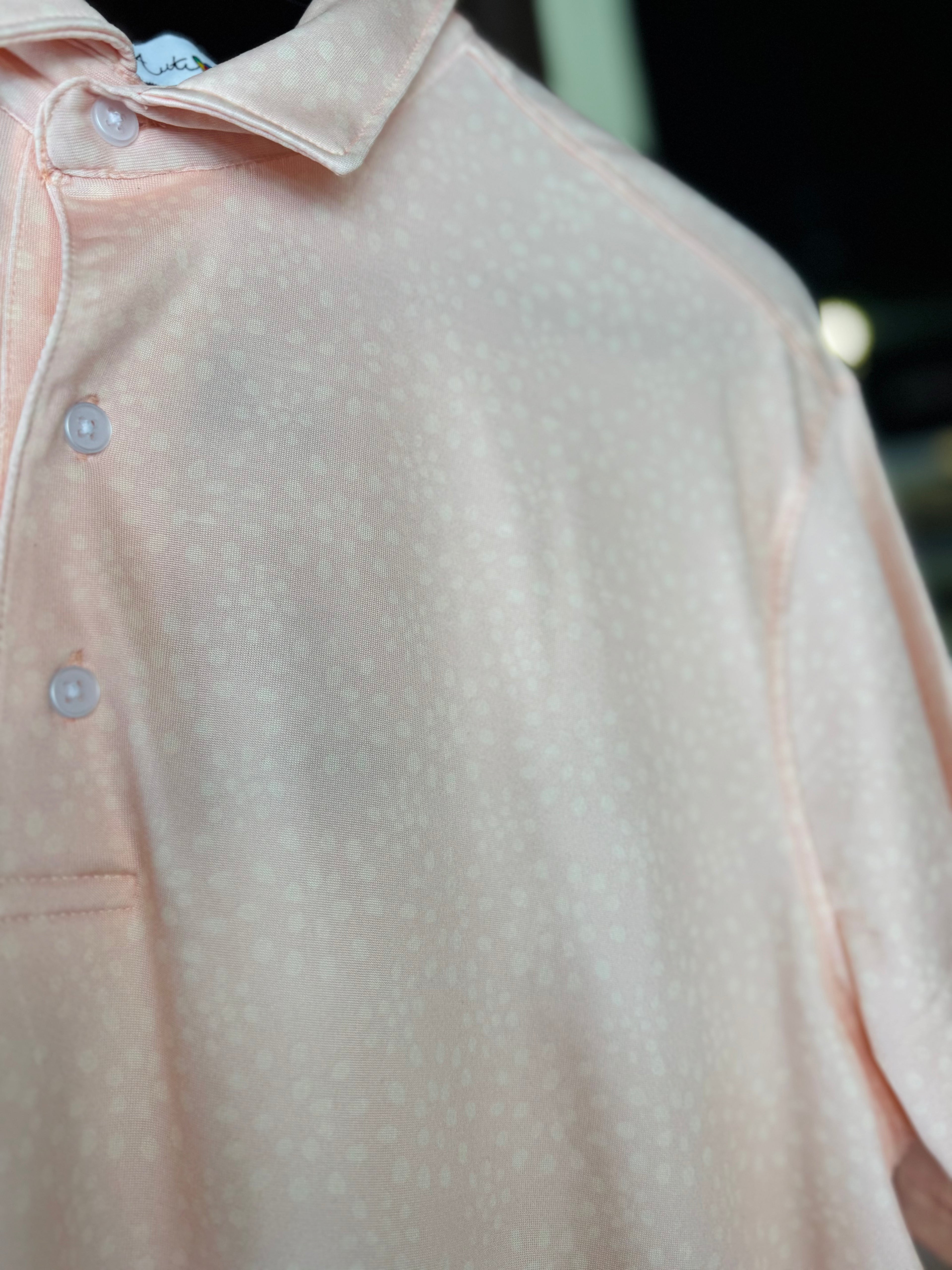 Peach Drip Performance Polo