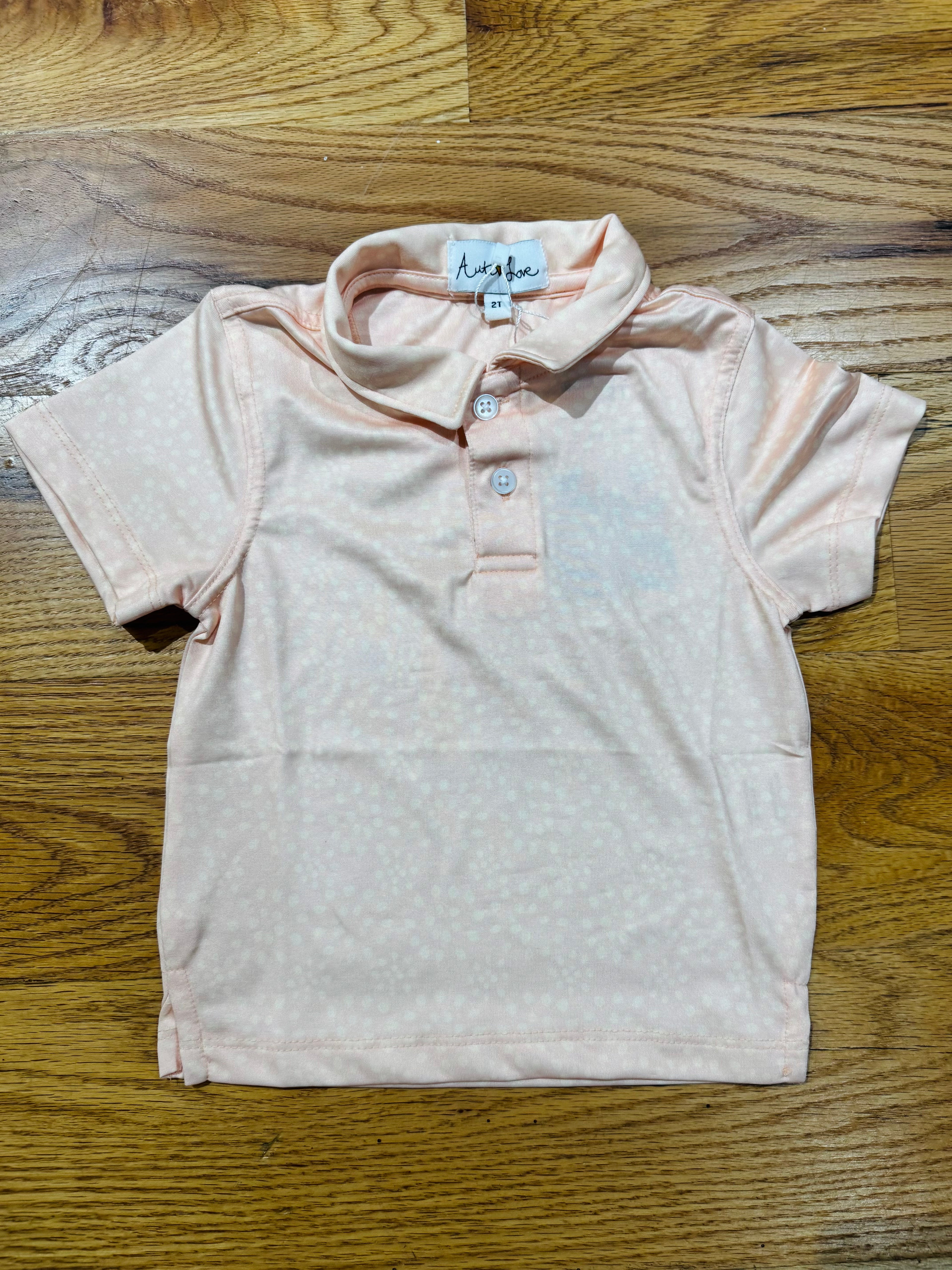 Youth Peach Drip Performance Polo