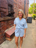 W's V-Neck Top Butter Soft-Blue