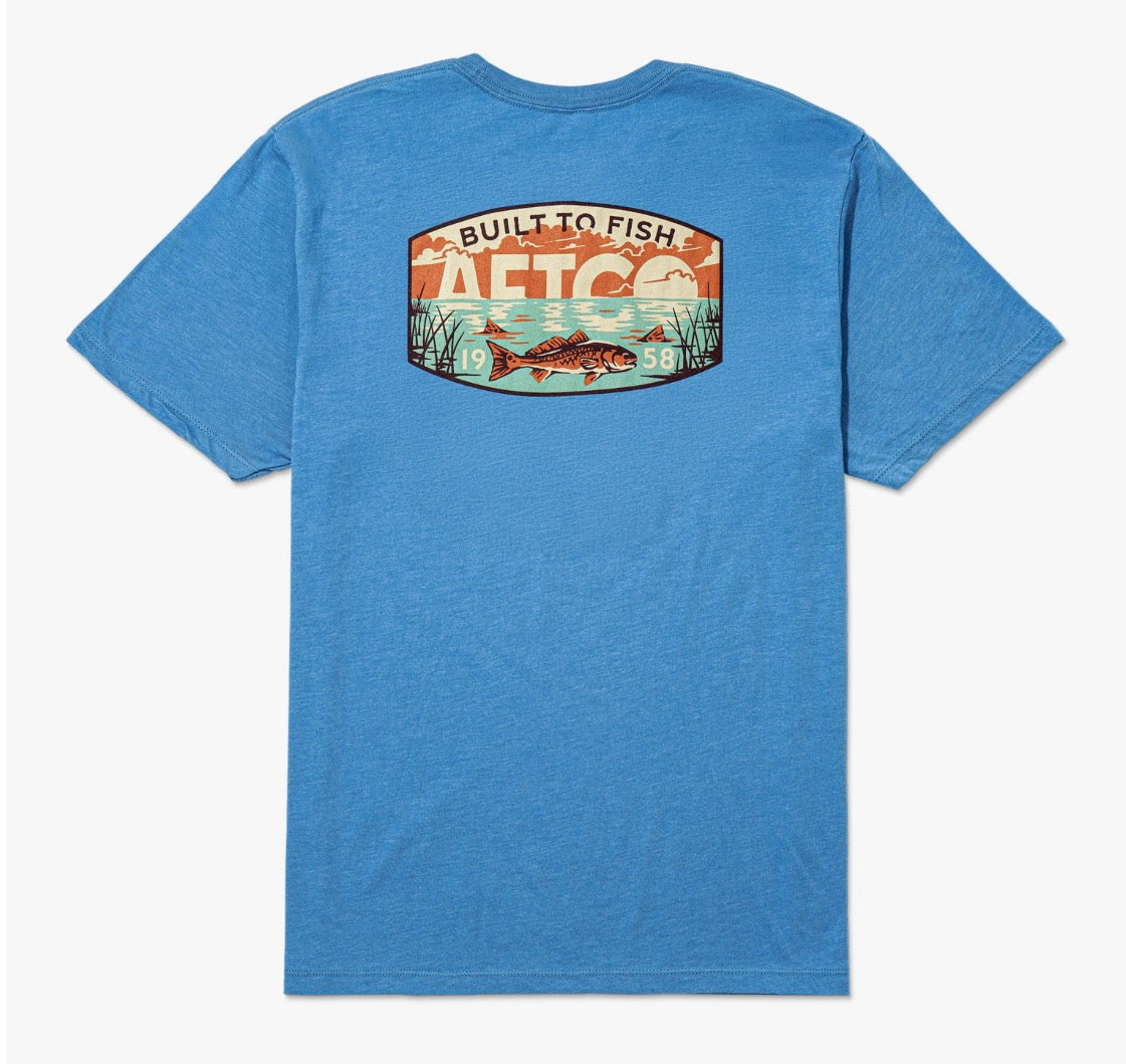 Grass Flat Azure Heather SS Tee