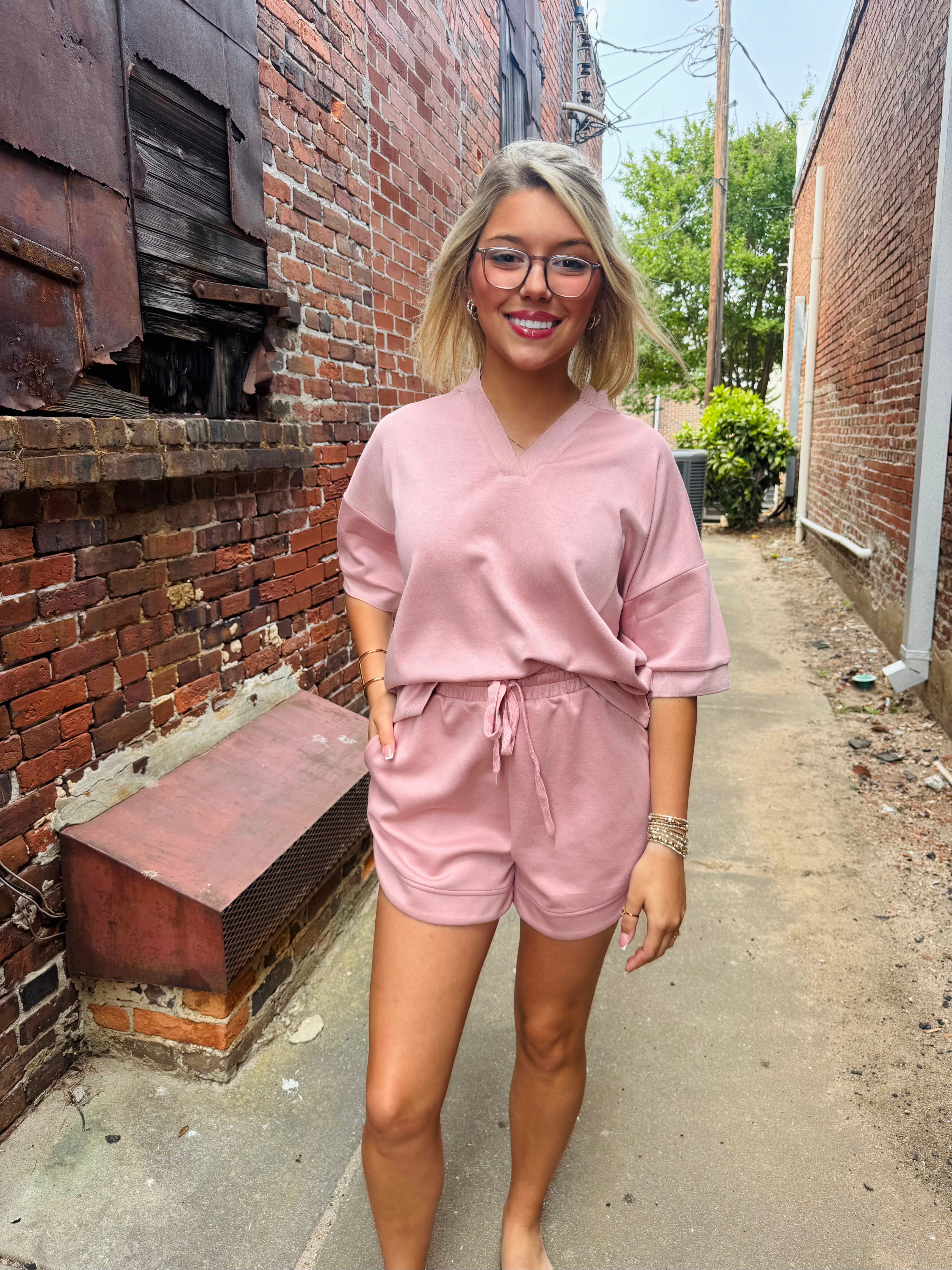 W's V-Neck Top Butter Soft-Pink