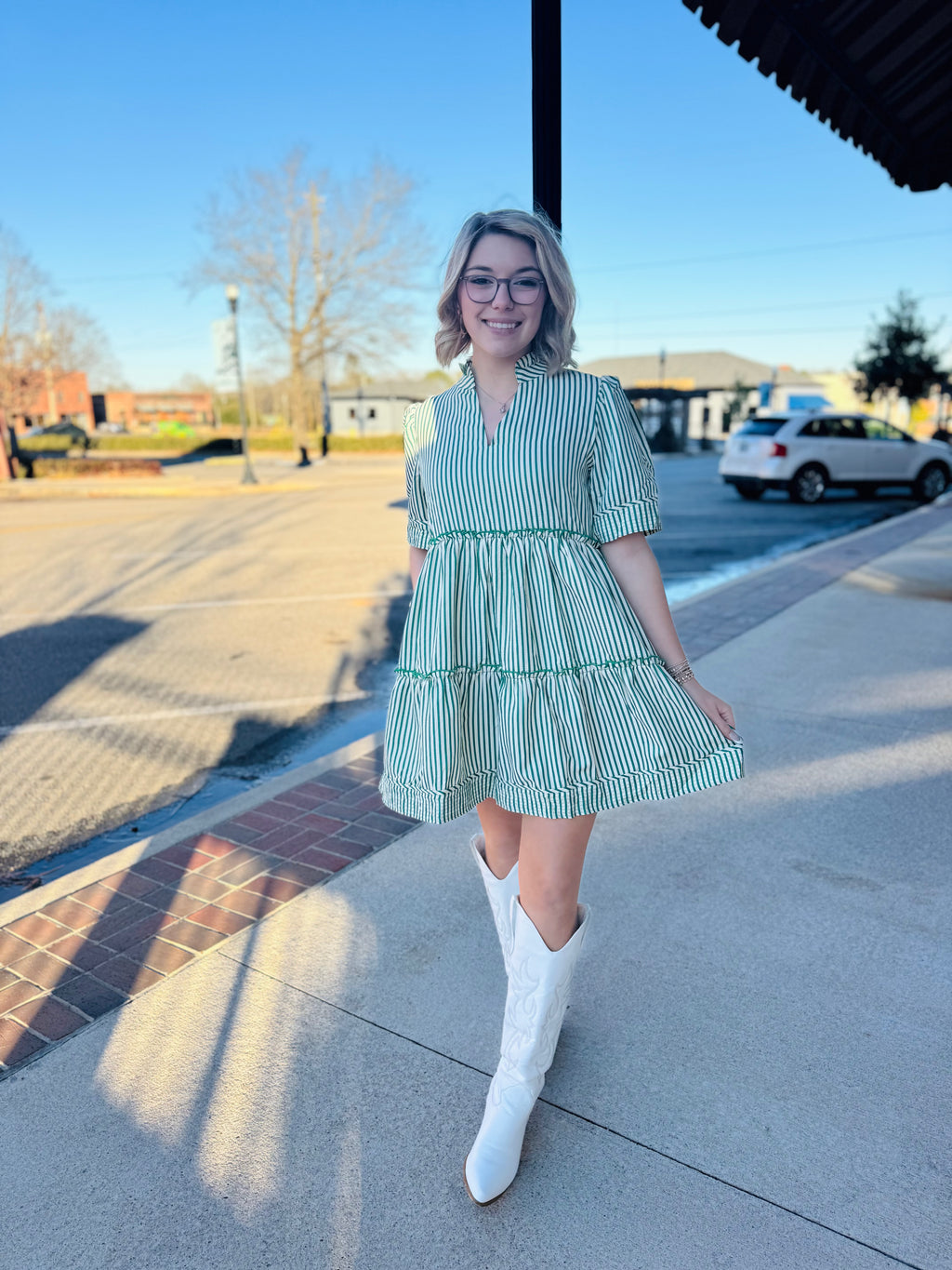 Green Stripe Dress