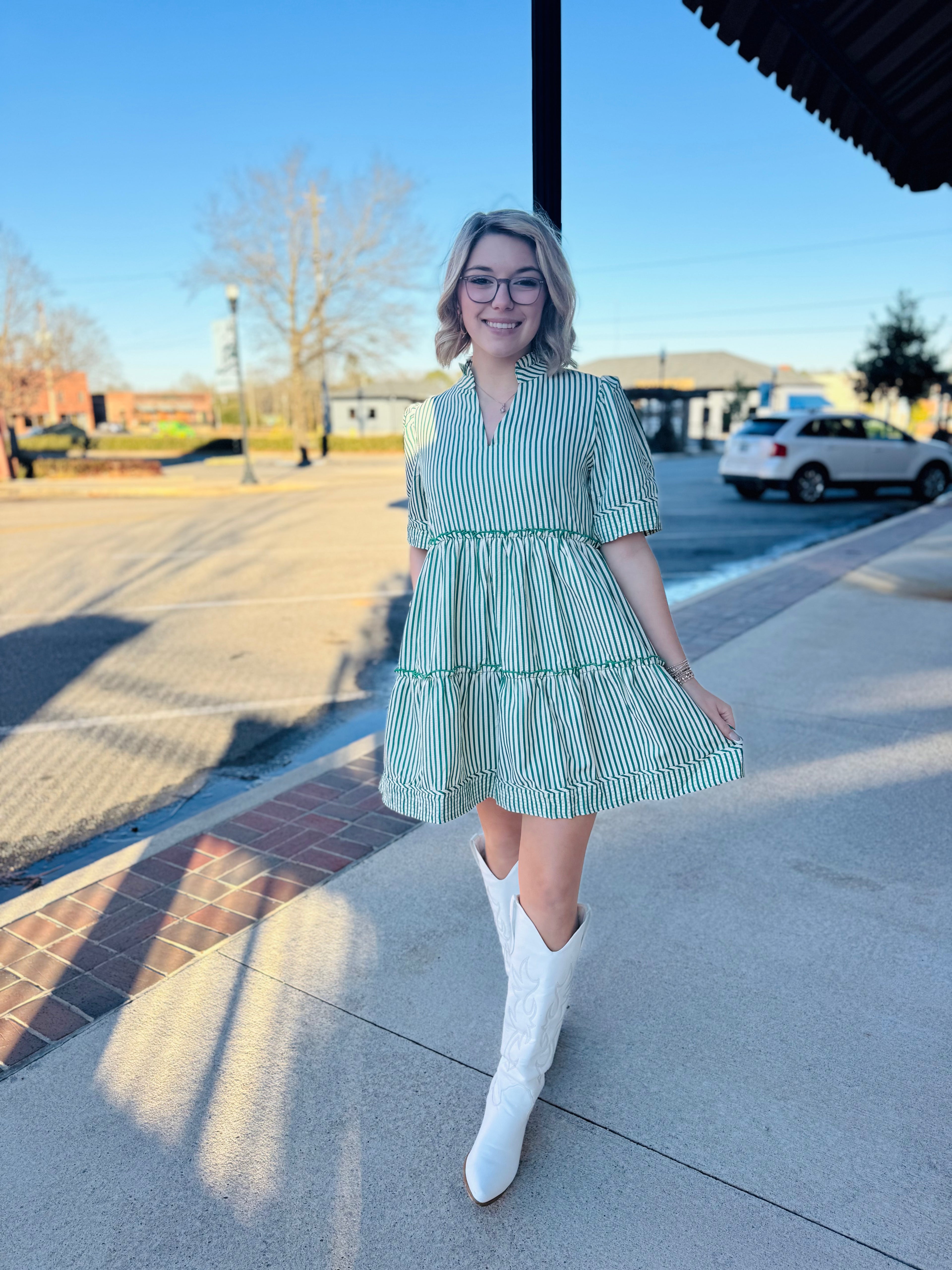 Green Stripe Dress